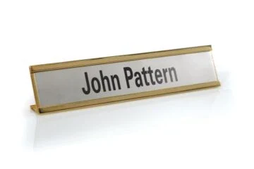 Desk name plate 0001, L-Form