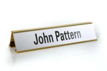 Desk name plate 0003, A-Form