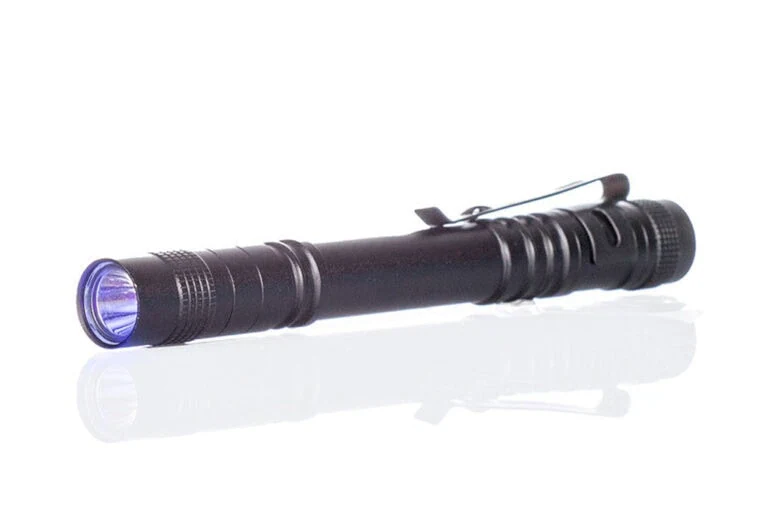 LED diagnostic penlight with UV light, black 01 Stiftlampe Metal Badge