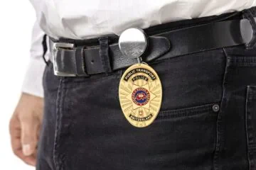 Approach belt clip with retractable badge Railway police Switzerland