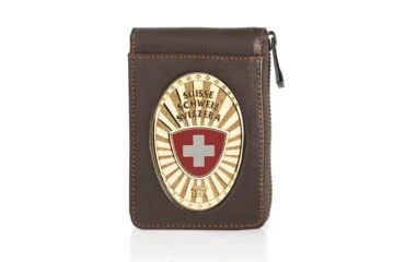 Leather pouch "Award" Switzerland Fan Badge