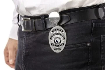 Approach belt clip with retractable badge Canton police Zurich
