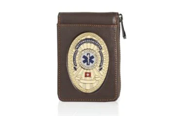 Leather pouch "Award" Paramedic Switzerland, engraving