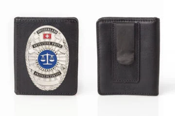 Leather case "Slider” private investigator Switzerland, engraving