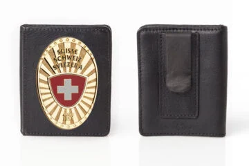 Leather case "Slider” Switzerland Fan Badge