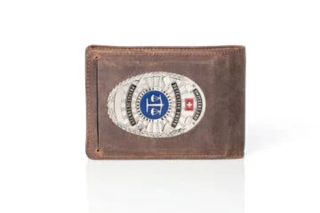 Leather wallet "Superior" private investigator Switzerland, engraving