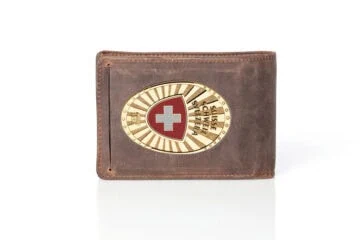 Leather wallet "Superior" Police Line Switzerland Fan Badge