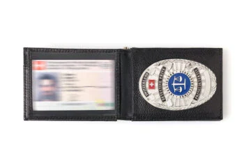 Leather wallet "Ambitious" private investigator Switzerland, engraving