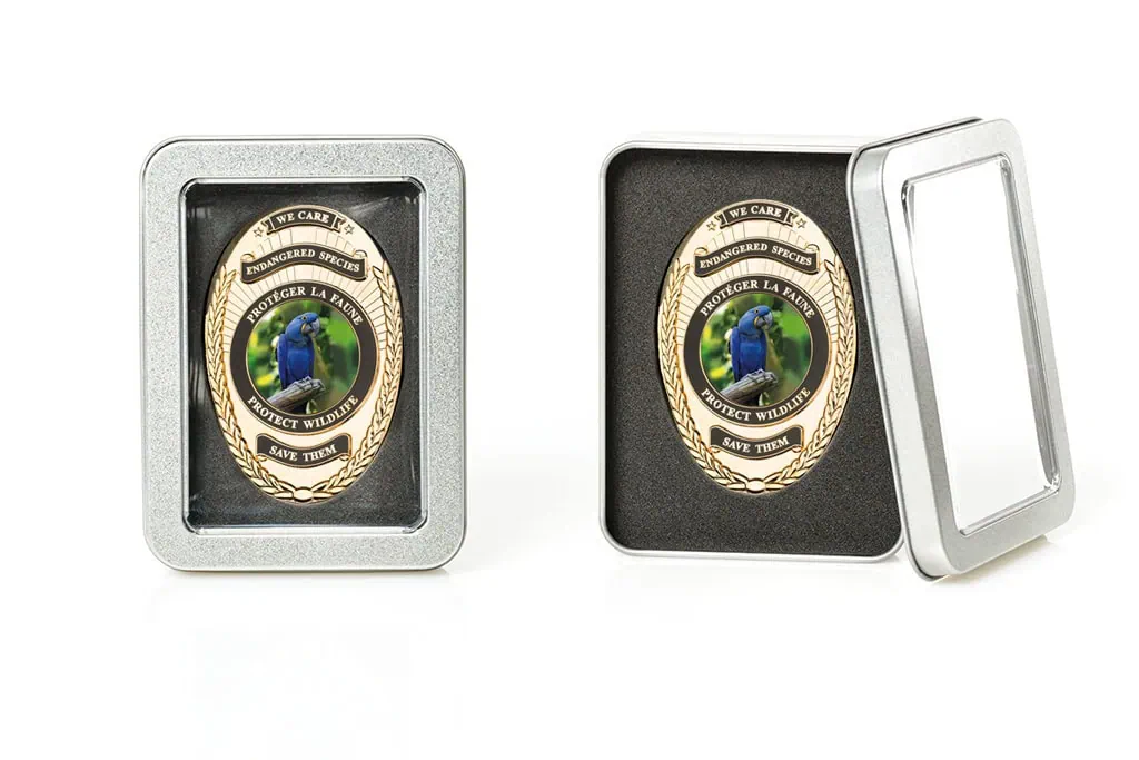 Blue Macaw Parrot Badge