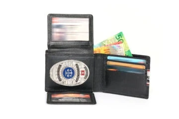 Leather wallet "Swiss Folklore line" Private Investigator Switzerland, engraving