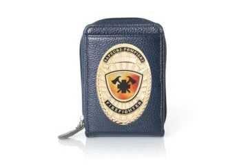Leather wallet "Fashionable" Firefighter, engraving