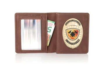 Leather wallet "Reliable" Firefighter, engraving