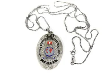 Stainless steel necklace with IPA pendant matt silver