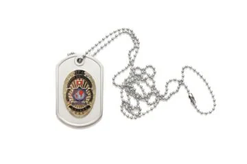 Dog Tag with Emblem IPA Badge Switzerland matt silver