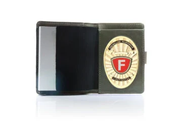 Leather case "Priority" Volunteer Fire Brigade, engraving