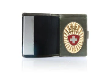 Leather case "Priority" Switzerland Fan Badge