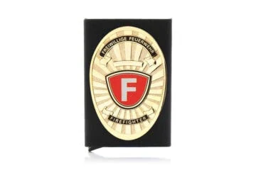 Aluminium credit card box "The Black Box" Volunteer Fire Brigade, engraving