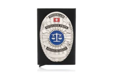Aluminium credit card box "The Black Box" private investigator Switzerland, engraving