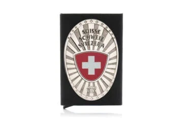 Aluminium credit card box "The Black Box" Switzerland Fan Badge