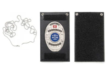 Leather wallet "Versatile" Set of five private investigator Switzerland, engraving