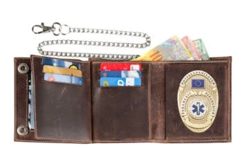 Leather wallet "Biker" Paramedic, engraving