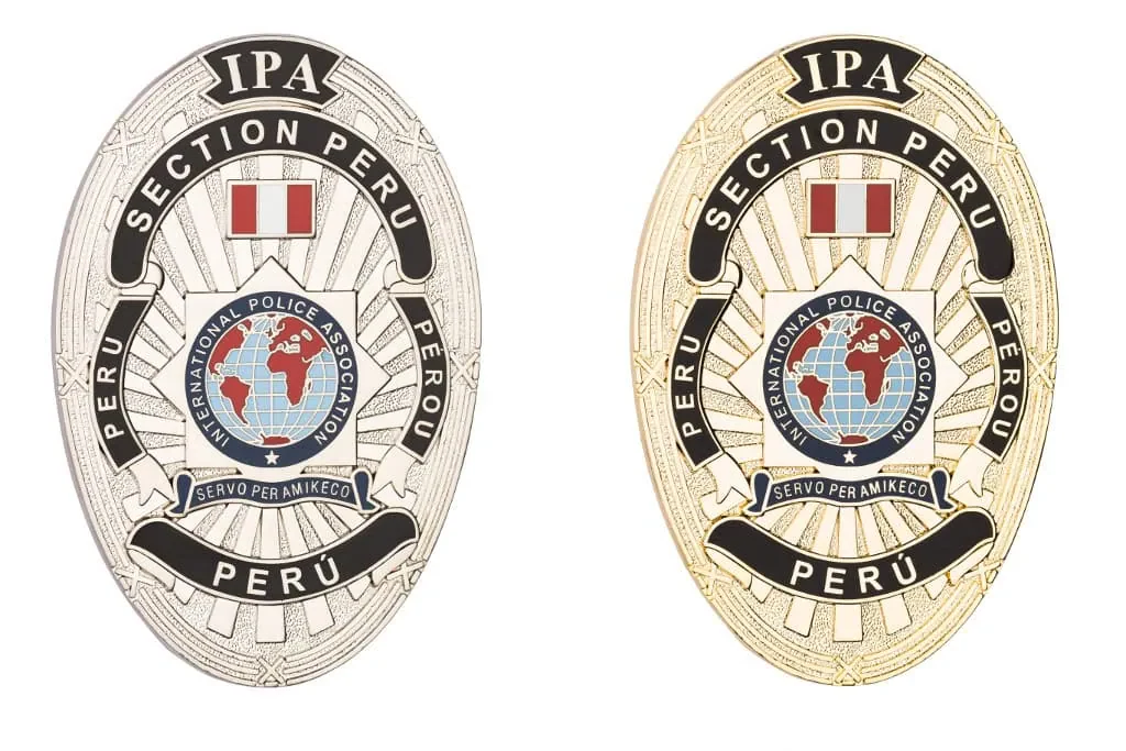 Our references 21 119 01 ipa peru badge l Metal Badge