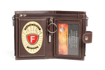 Leather wallet “Approach” Volunteer Fire Brigade, engraving