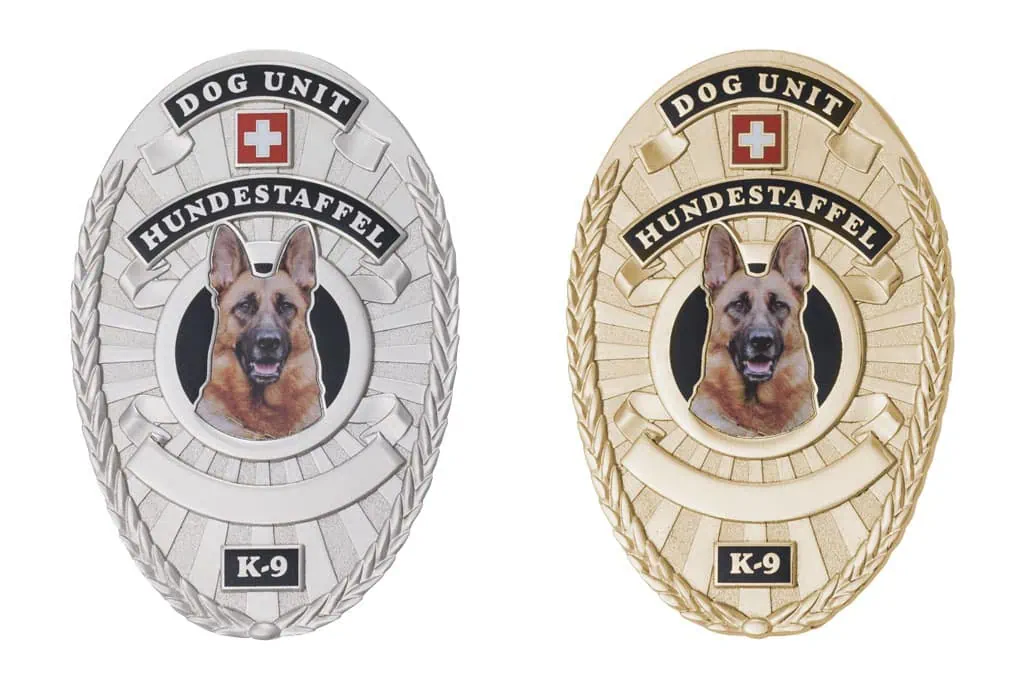 Our references Badge Dog L Metal Badge