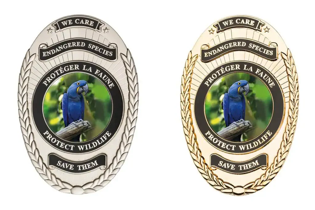Our references Badge pappagei big Metal Badge