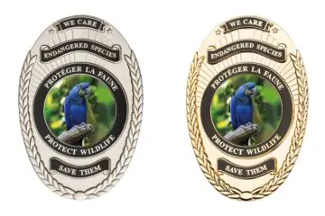 Blue Macaw Parrot Badge