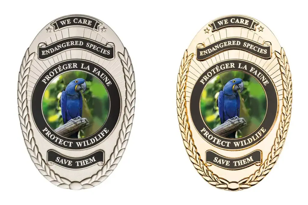 Blue Macaw Parrot Badge