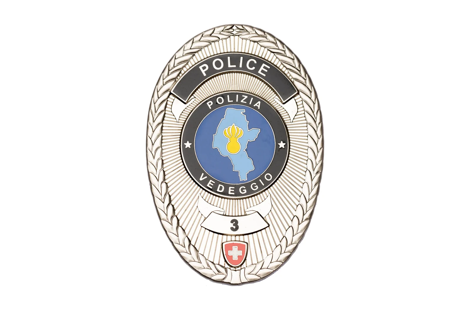 Our references Badge Polizia vedeggio KAR 1068 scaled Metal Badge