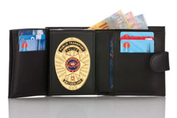 Leather wallet "Qualified - two in one" Railway police Switzerland