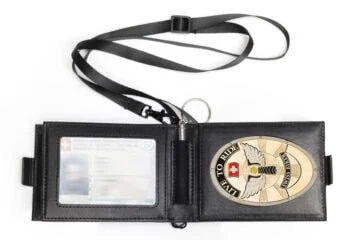 "Blue Line" leather pouch Swiss Biker