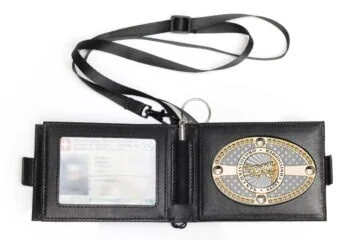 "Blue Line" leather pouch Saint Christophe