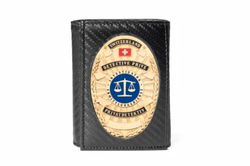 Leather case “Compact” private investigator Switzerland, engraving