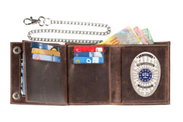 Leather wallet "Biker" investigator EU, engraving