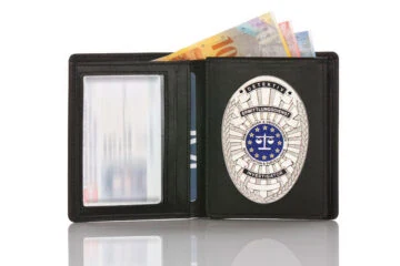 Leather wallet "Official" investigator EU, engraving