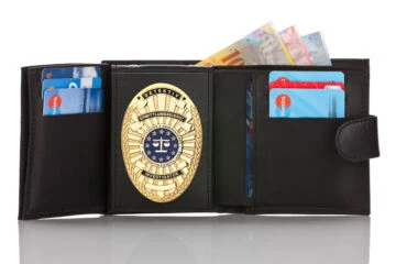 Leather wallet "Qualified - two in one" investigator EU, engraving