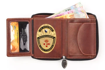 Leather wallet "Camouflage" Fire Brigade Zurich Airport