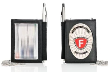 Leather wallet "Secure" Volunteer Fire Brigade, engraving