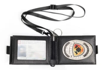 "Blue Line" leather pouch Firefighter, engraving