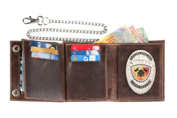Leather wallet "Biker" Firefighter, engraving