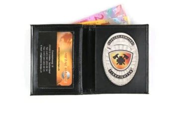 Leather wallet "Business" Firefighter, engraving