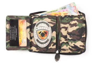 Leather wallet "Economy" Firefighter, engraving