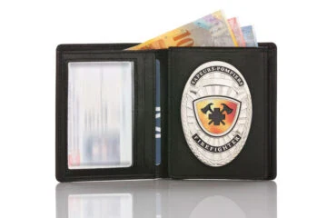 Leather wallet "Official" Firefighter, engraving