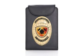 Leather wallet "Outstanding" Firefighter, engraving