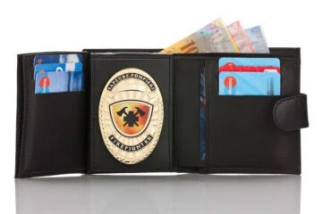 Leather wallet "Qualified - two in one" Firefighter, engraving
