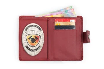 Leather wallet "Passion" Firefighter, engraving