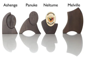 Wood (Walnut) with base Firefighter, engraving